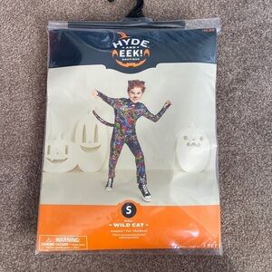 Hide and Eek! - Wild Cat Kids Costume, Black with Bright Leopard Print​​​​​